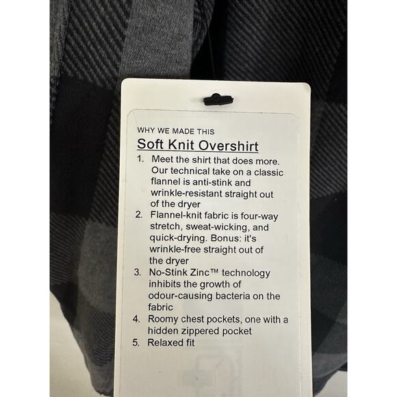 Lululemon Masons Peak Flannel Black And Gray Size Large - Picture 8 of 9